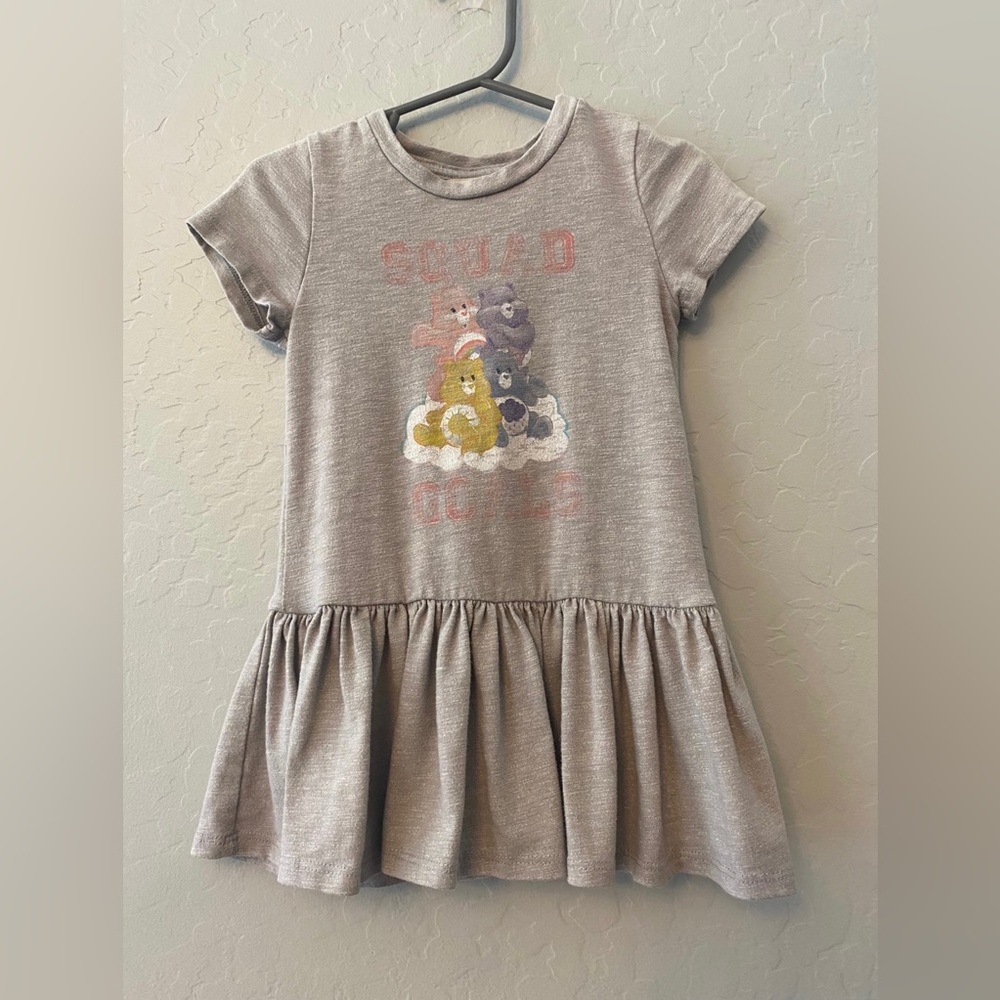 ⭐️Fine Threads Los Angeles gray Care Bears dress and diaper cover set 24 months